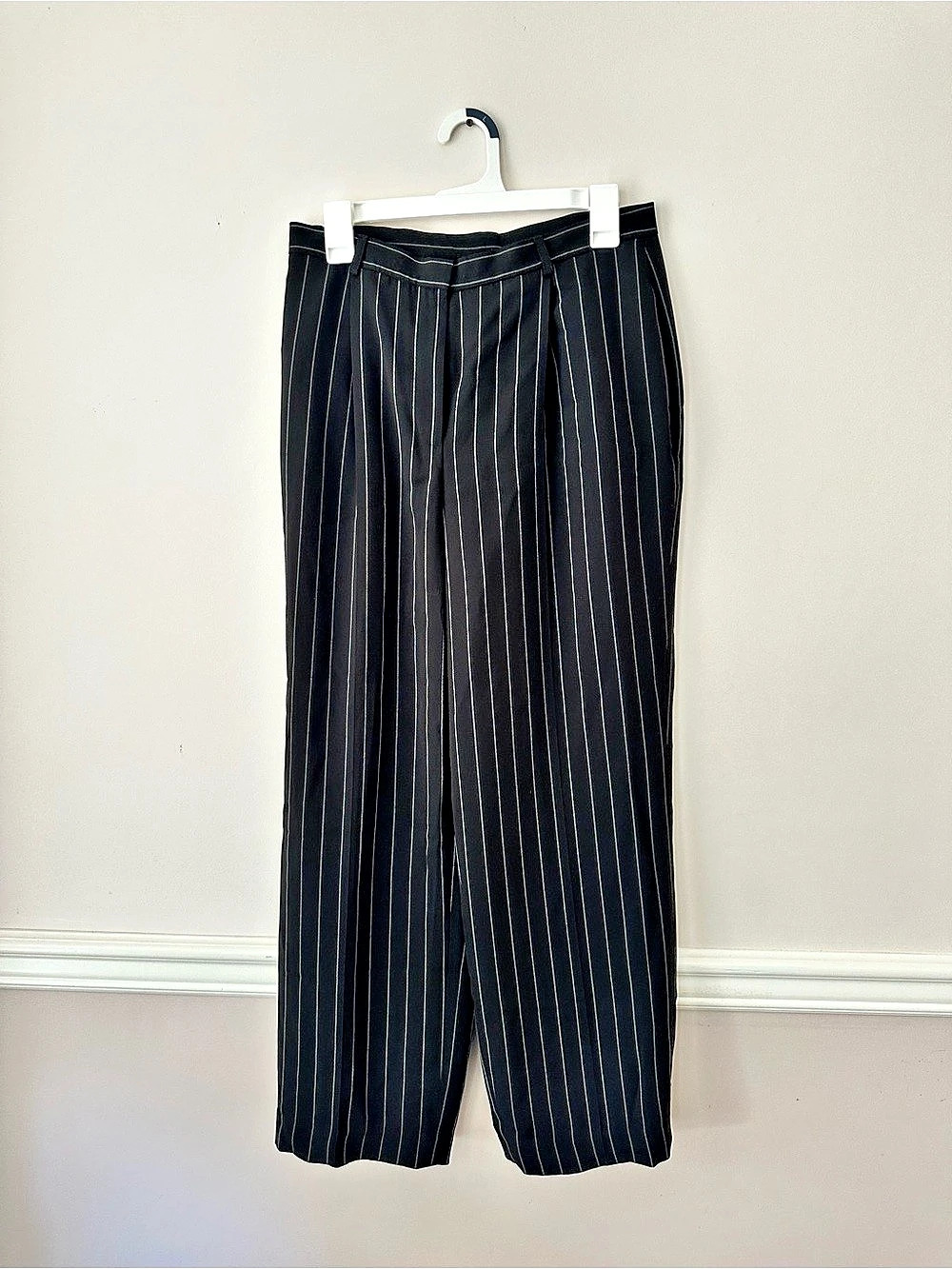 Jones New York Striped Wide Leg Pants in Black & White Size 8